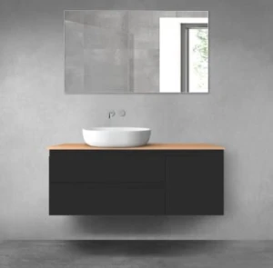 Oltens Vernal zestaw mebli łazienkowych 120 cm z blatem czarny mat/dąb 68211300