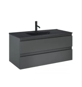 Zestaw Oltens Vernal umywalka z szafką 100 cm czarny mat/grafit mat 68038400