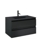 Zestaw Oltens Vernal umywalka z szafką 80 cm czarny mat 68037300