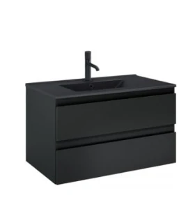 Zestaw Oltens Vernal umywalka z szafką 80 cm czarny mat 68037300
