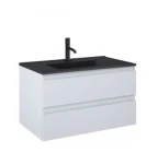 Zestaw Oltens Vernal umywalka z szafką 80 cm czarny mat/szary mat 68037700
