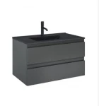 Zestaw Oltens Vernal umywalka z szafką 80 cm czarny mat/grafit mat 68037400
