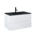 Zestaw Oltens Vernal umywalka z szafką 80 cm czarny mat/biały połysk 68037000