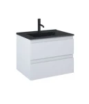 Zestaw Oltens Vernal umywalka z szafką 60 cm czarny mat/szary mat 68036700