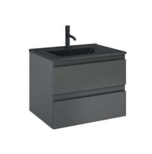 Zestaw Oltens Vernal umywalka z szafką 60 cm czarny mat/grafit mat 68036400
