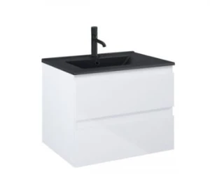 Zestaw Oltens Vernal umywalka z szafką 60 cm czarny mat/biały połysk 68036000