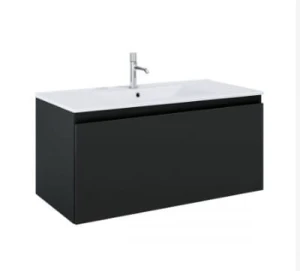 Zestaw Oltens Vernal umywalka z szafką 100 cm biały/czarny mat 68016300