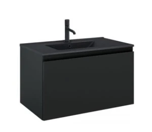 Zestaw Oltens Vernal umywalka z szafką 80 cm czarny mat 68015300