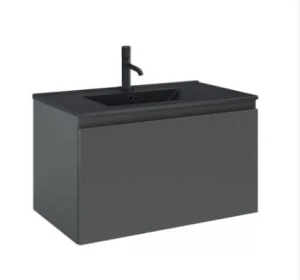 Zestaw Oltens Vernal umywalka z szafką 80 cm czarny mat/grafit mat 68015400