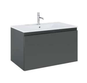 Zestaw Oltens Vernal umywalka z szafką 80 cm biały/grafit mat 68014400