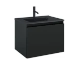 Zestaw Oltens Vernal umywalka z szafką 60 cm czarny mat 68013300
