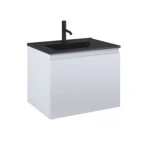 Zestaw Oltens Vernal umywalka z szafką 60 cm czarny mat/szary mat 68013700