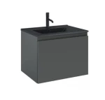 Zestaw Oltens Vernal umywalka z szafką 60 cm czarny mat/grafit mat 68013400