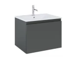 Zestaw Oltens Vernal umywalka z szafką 60 cm biały/grafit mat 68012400