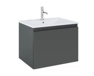 Zestaw Oltens Vernal umywalka z szafką 60 cm biały/grafit mat 68012400