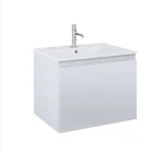 Zestaw Oltens Vernal umywalka z szafką 60 cm biały połysk/szary mat 68012700