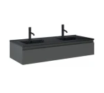 Oltens Vernal umywalka z szafką 120 cm czarny mat/grafit mat 68011400
