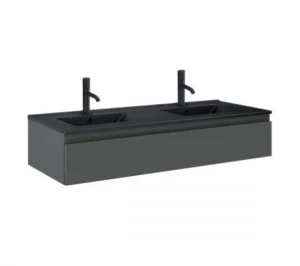 Oltens Vernal umywalka z szafką 120 cm czarny mat/grafit mat 68011400