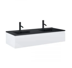 Oltens Vernal umywalka z szafką 120 cm czarny mat/biały połysk 68011000