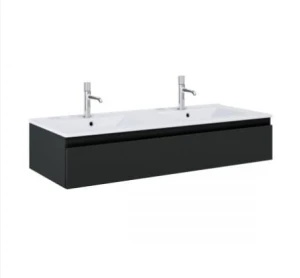 Oltens Vernal umywalka z szafką 120 cm biały połysk/czarny mat 68010300