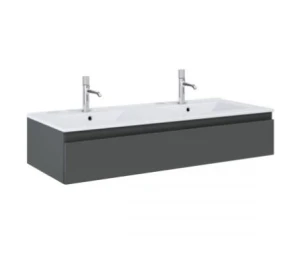 Oltens Vernal umywalka z szafką 120 cm biały połysk/grafit mat 68010400