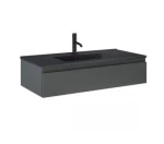 Zestaw Oltens Vernal umywalka z szafką 100 cm czarny mat/grafit mat 68009400