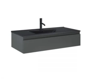 Zestaw Oltens Vernal umywalka z szafką 100 cm czarny mat/grafit mat 68009400