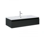 Zestaw Oltens Vernal umywalka z szafką 100 cm biały/czarny mat 68008300