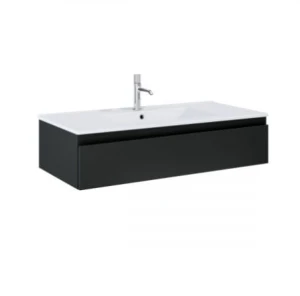 Zestaw Oltens Vernal umywalka z szafką 100 cm biały/czarny mat 68008300