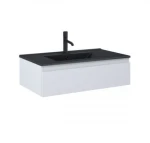Zestaw Oltens Vernal umywalka z szafką 80 cm czarny mat/szary mat 68007700