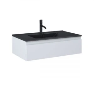 Zestaw Oltens Vernal umywalka z szafką 80 cm czarny mat/szary mat 68007700