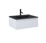 Zestaw Oltens Vernal umywalka z szafką 60 cm czarny mat/szary mat 68005700