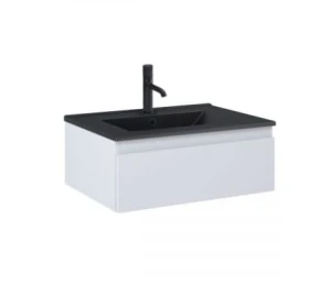 Zestaw Oltens Vernal umywalka z szafką 60 cm czarny mat/szary mat 68005700