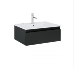 Zestaw Oltens Vernal umywalka z szafką 60 cm biały/czarny mat 68004300