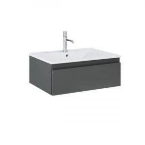 Zestaw Oltens Vernal umywalka z szafką 60 cm biały/grafit mat 68004400