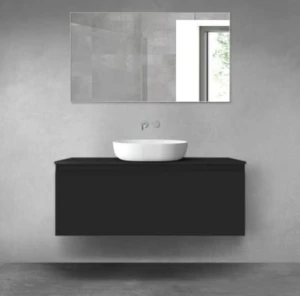 Oltens Vernal szafka 120 cm podumywalkowa wisząca czarny mat 60016300