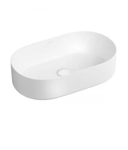 Oltens Lom Thin umywalka 52x30 cm owalna nablatowa z powłoką SmartClean biała 40828000