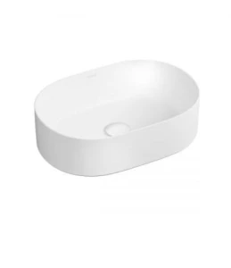 Oltens Lom Thin umywalka 45x30 cm owalna nablatowa z powłoką SmartClean biała 40827000