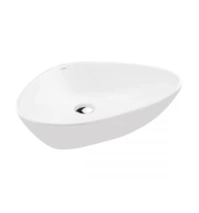 Oltens Vala umywalka 59x39 cm nablatowa owalna z powłoką SmartClean biała 40825000
