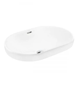 Oltens Tive umywalka 61x40 cm wpuszczana owalna z powłoką SmartClean biała 40823000