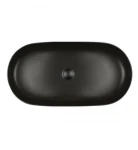 Oltens Hamnes Thin umywalka 80x40 cm nablatowa owalna z powłoką SmartClean czarny mat 40821300