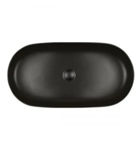 Oltens Hamnes Thin umywalka 80x40 cm nablatowa owalna z powłoką SmartClean czarny mat 40821300
