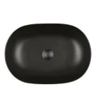 Oltens Hamnes Thin umywalka 60,5x41,5 cm nablatowa owalna z powłoką SmartClean czarny mat 40820300
