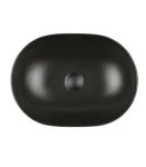 Oltens Hamnes Thin umywalka 49,5x35,5 cm nablatowa owalna z powłoką SmartClean czarny mat 40819300