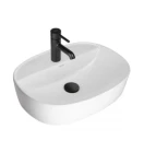 Oltens Hamnes Thin umywalka 51x39 cm nablatowa owalna z powłoką SmartClean biała 41813000