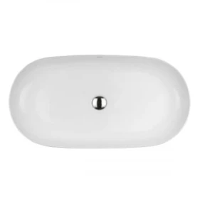 Oltens Hamnes Thin umywalka 80x40 cm nablatowa owalna z powłoką SmartClean biała 40821000