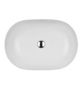 Oltens Hamnes Thin umywalka 60,5x41,5 cm nablatowa owalna z powłoką SmartClean biała 40820000