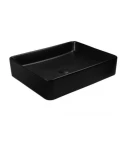 Oltens Forde umywalka 51x40,5 cm nablatowa prostokątna z powłoką SmartClean czarny mat 40803300