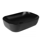 Oltens Hamnes umywalka 61x40 cm nablatowa owalna z powłoką SmartClean czarny mat 40802300