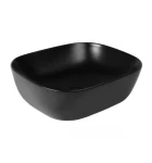 Oltens Hamnes umywalka 46,5x37,5 cm nablatowa owalna z powłoką SmartClean czarny mat 40801300